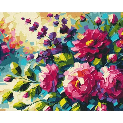 Pictură pe numere, pe pânză întinsă, 40x50 cm - Oleg Loburak: Flori de vară
