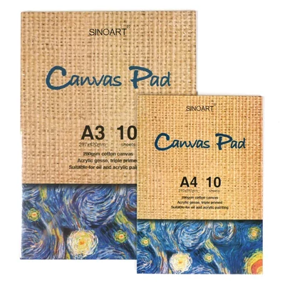 Pachet de pânză de pictură, 280 g, bumbac, 10 foi - A3