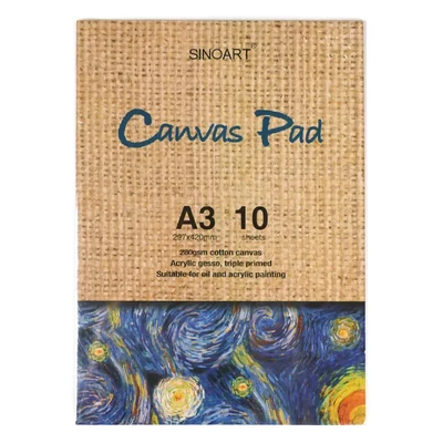 Pachet de pânză de pictură, 280 g, bumbac, 10 foi - A3