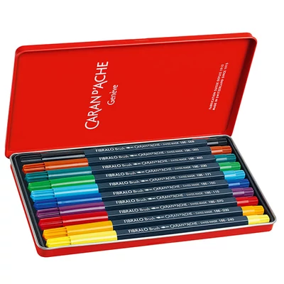 Caran d'Ache Fibralo Brush Pen marker tip pensulă  în set  - 10 buc
