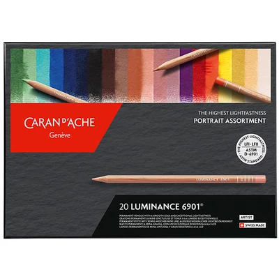Set creioane colorate Caran d'Ache Luminance 6901 - 20 buc, portret