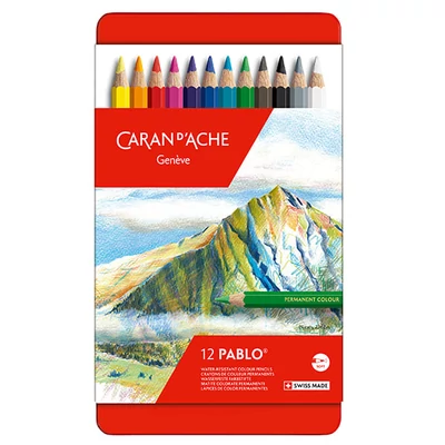 Set creioane colorate Caran d'Ache Pablo - 12 buc