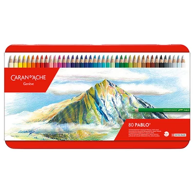 Set creioane colorate Caran d'Ache Pablo - 80 buc