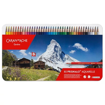 Set creioane acuarelă Caran d'Ache Prismalo - 80 buc