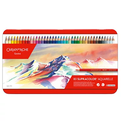 Set creioane acuarelă Caran d'Ache Supracolor Soft - 80 buc