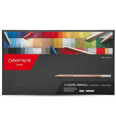 Set creioane pastel extra fine Caran d'Ache - 76+2 buc