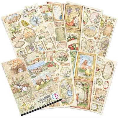 Set de hârtie scrapbook  Ciao Bella, A4, 9 coli - Aesop's animal fables Creative Pad