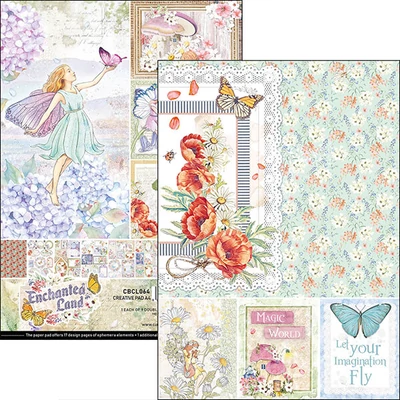 Set de hârtie scrapbook  Ciao Bella, A4, 9 coli - Pământul fermecat Creative Pad