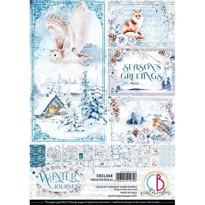Ciao Bella scrapbook papírkészlet, A4, 9 ív - Téli utazás Creative Pad