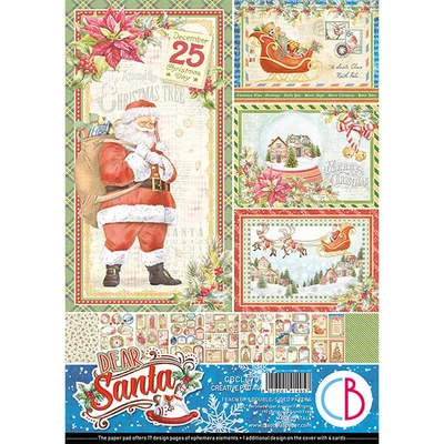 Set de hârtie scrapbook  Ciao Bella, A4, 9 coli - Dear Santa Creative Pad