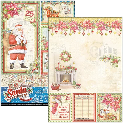 Set de hârtie scrapbook  Ciao Bella, A4, 9 coli - Dear Santa Creative Pad