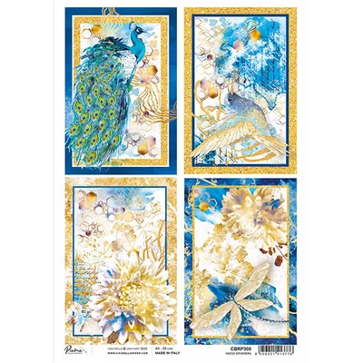 Hârtie de orez, Piuma, A4 - indigo, trecător