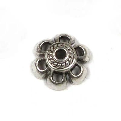 Ornament metalic Charm, 7 buc - capac perlă t 6 dinte, 10 mm