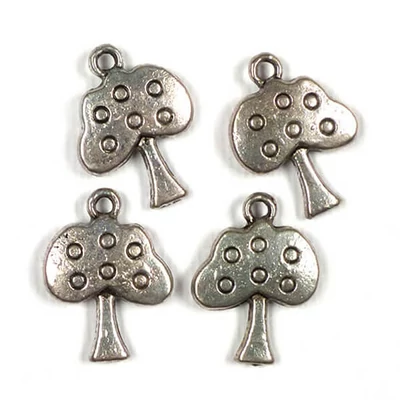 Charm, ornament metalic, 4 buc - măr, 3D