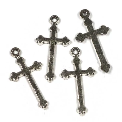 Charm, ornament metalic, 4 buc - cruce