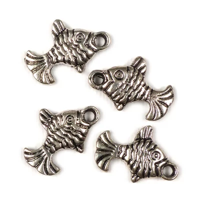 Ornament metalic Charm, 4 buc - crap, 3D