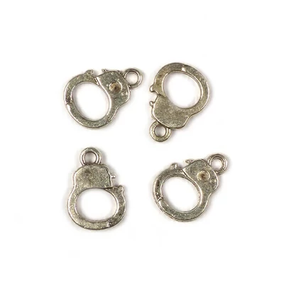 Charm, ornament metalic, 4 buc - clema, 3D