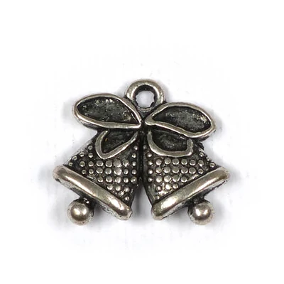 Charm, ornament metalic, 3 buc - clopot, 3D