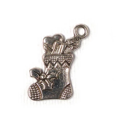 Charm, ornament metalic, 3 buc - șosete de Crăciun, 3D