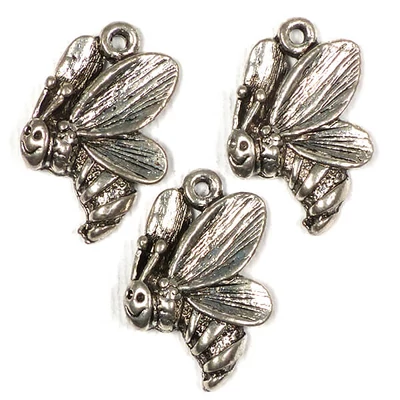 Ornament metalic Charm, 3 buc - albinuță