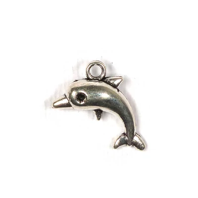 Charm, ornament metalic, 3 buc - delfin, 3D