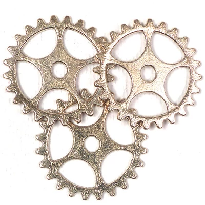 Charm, ornament metalic, 3 buc - unelte, 5 dinte, 3D