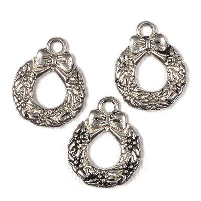 Charm, ornament metalic, 3 buc - coroana, 3D