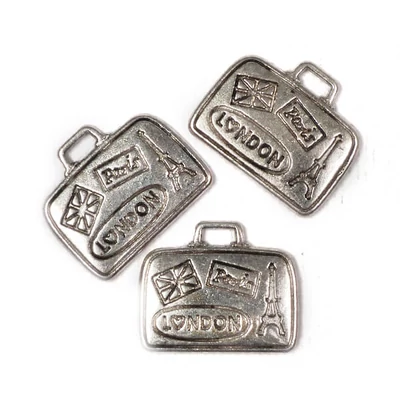 Ornament metalic Charm, 3 buc - Paris, Londra, 3D