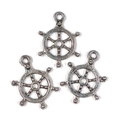 Charm, ornament metalic, 3 buc - volan, 3D