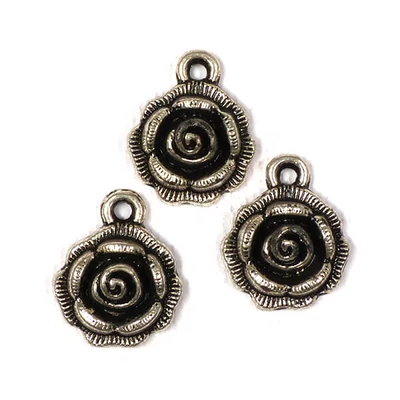 Decor Charm metalic, 3 buc - cap de trandafir