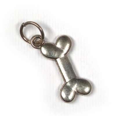 Charm, ornament metalic, 3 buc - os de câine cu Inel pentru montaj, 3D