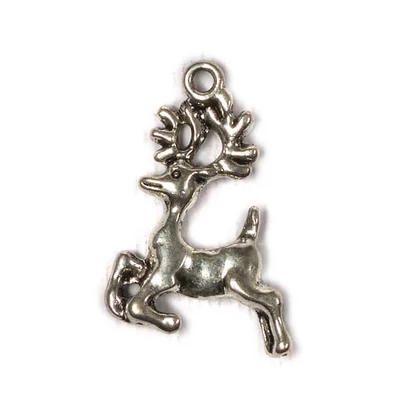 Charm, ornament metalic, 3 buc - caprioara fugara, 3D