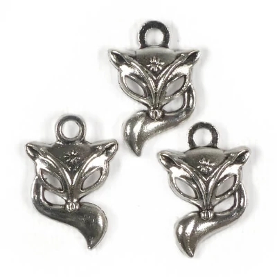 Ornament metalic Charm, 3 buc - vulpe, 3D