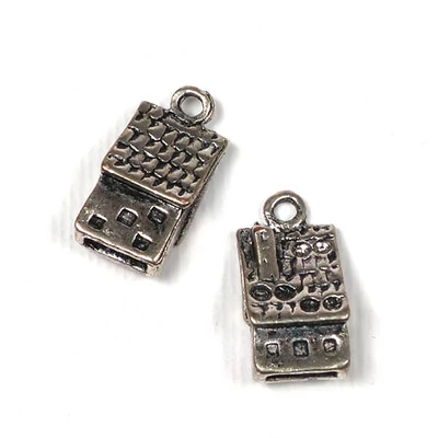 Charm, ornament metalic, 2 buc - casa de turta dulce, 3D