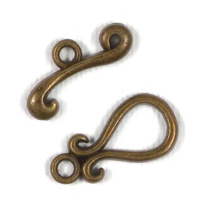 Ornament metalic Charm, 2 perechi - Clip T, curbat, antic