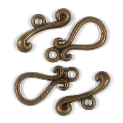 Ornament metalic Charm, 2 perechi - Clip T, curbat, antic