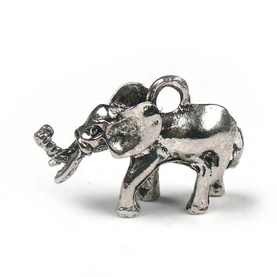 Charm, decor metalic, 2 buc - elefant, 3D