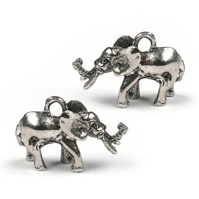 Charm, decor metalic, 2 buc - elefant, 3D