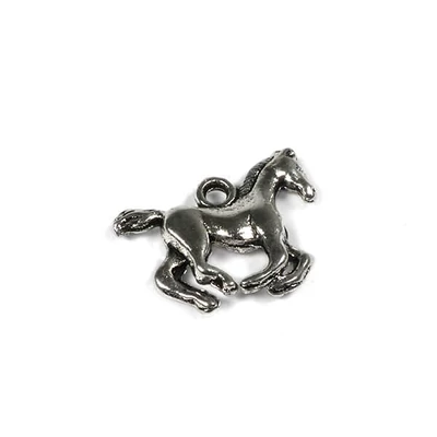Charm, ornament metalic, 1 buc - cal, galop, 3D, mic