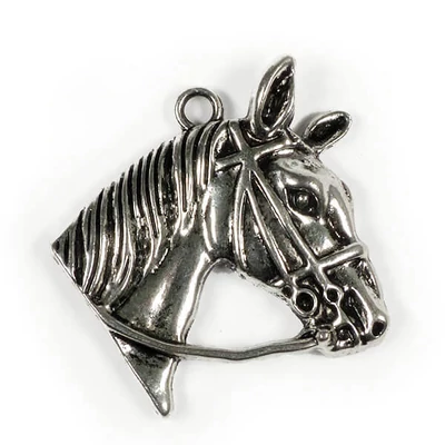 Charm, ornament metalic, 1 buc - cap de cal