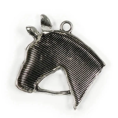 Charm, ornament metalic, 1 buc - cap de cal