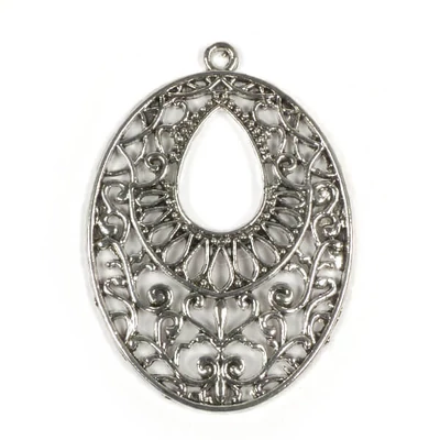 Charm, ornament metalic, 1 buc - oval