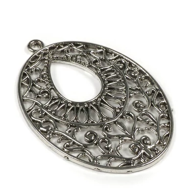 Charm, ornament metalic, 1 buc - oval