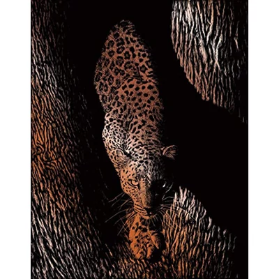 Set tablou gravură cu stilou gravură , 20x25 cm - Animal sălbatic, cupru