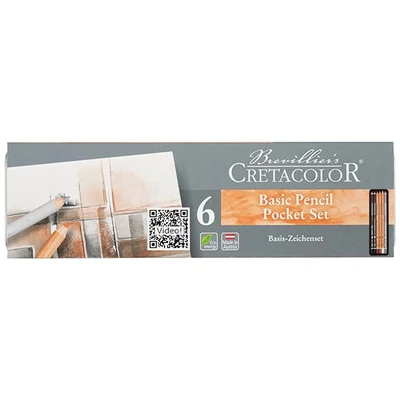 Cretacolor Basic Pencil Pocket Set Set creioane schiță, 6 buc., cutie metalică