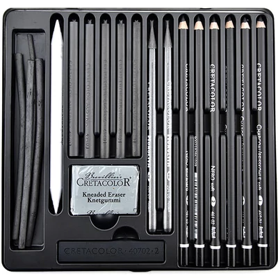Set de desen cu cărbune Cretacolor Black Box - 20 buc, Pod cu lanțuri