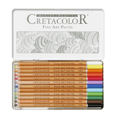 Set creioane pastel Cretacolor Fine Art Pastel - 12 buc, cutie metalică