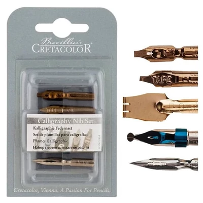 Set penne caligrafice Cretacolor, 5 buc
