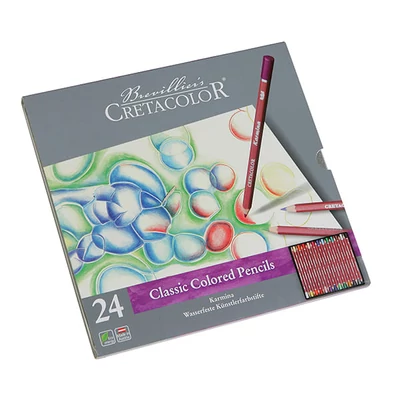 Set creioane colorate Cretacolor Karmina - 24 buc, cutie metalică