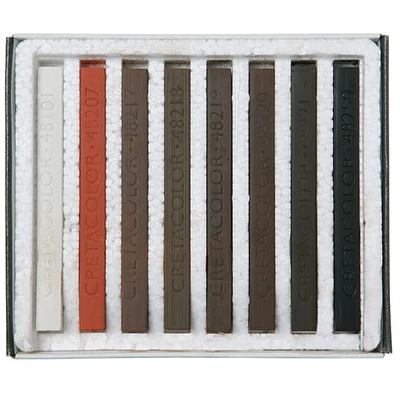 Set crete pastel Cretacolor - 8 buc, nuante maro